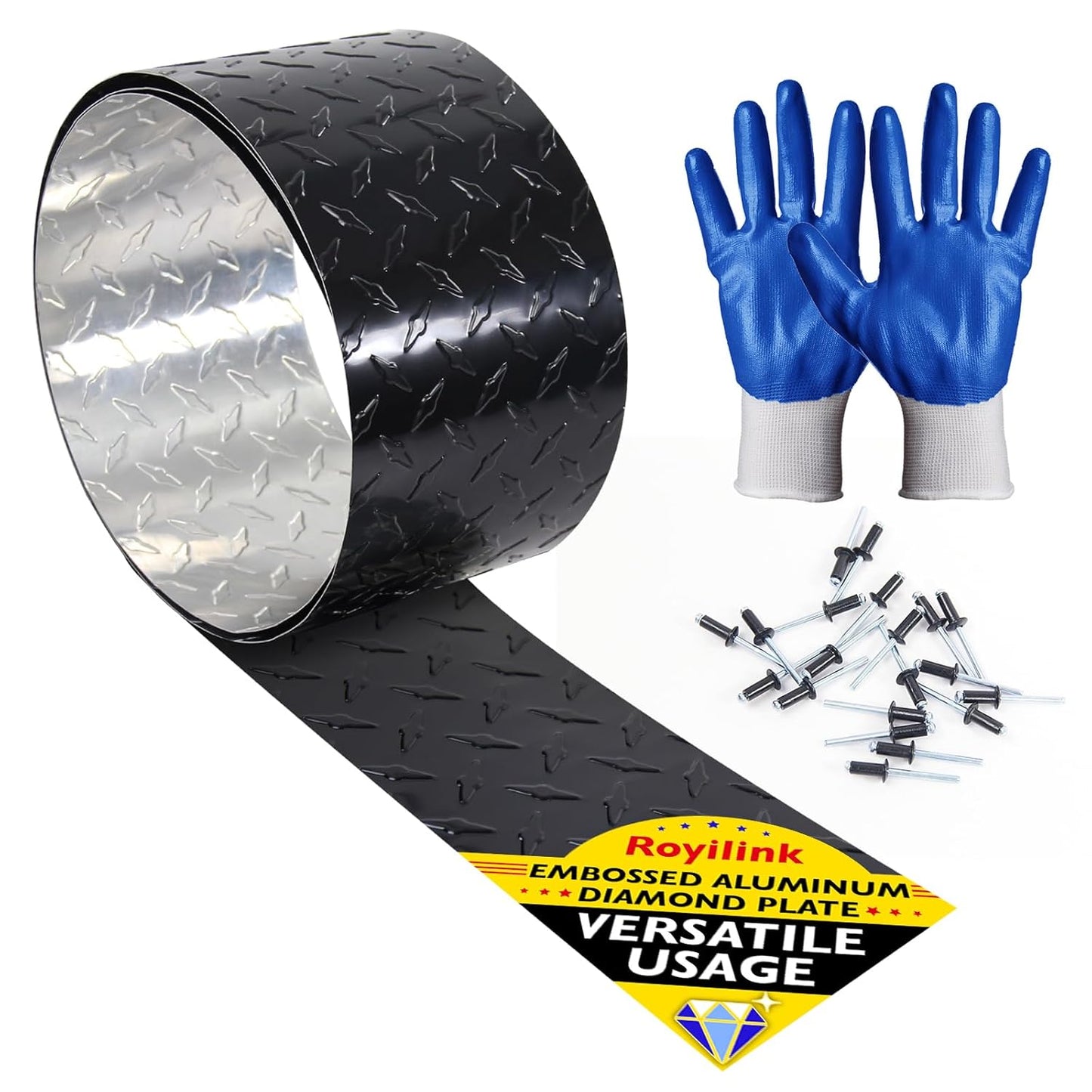 Embossed Black Aluminum Diamond Plate Sheet for DIY Projects