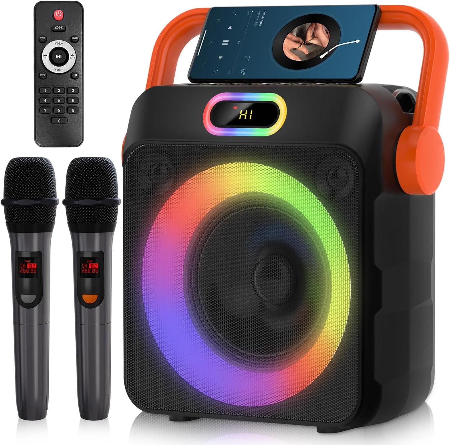 Wireless Dual-Mic Karaoke Machine - Portable Fun!
