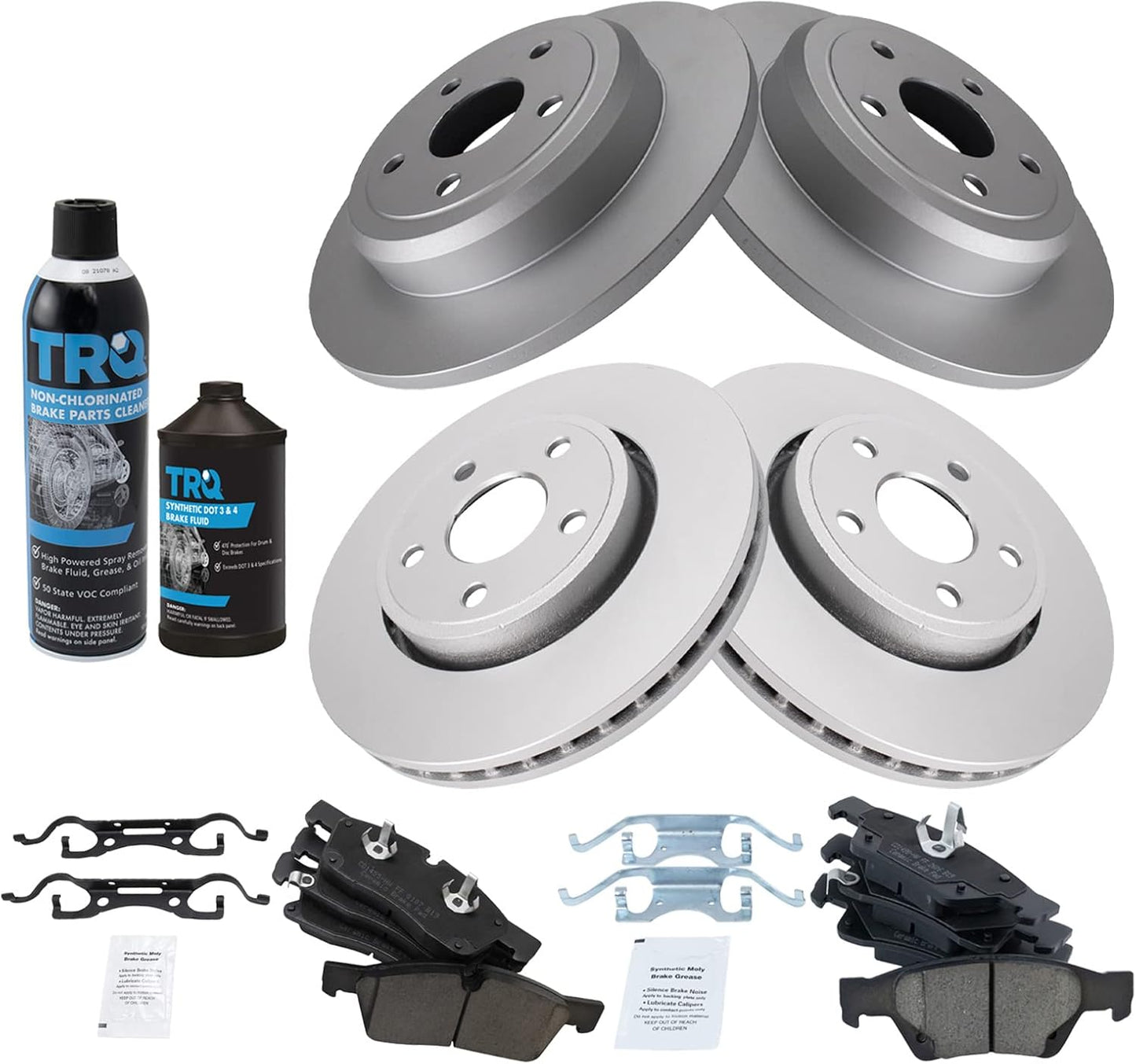 TRQ Front and Rear Brake Pad & Rotor Kit for Dodge Durango