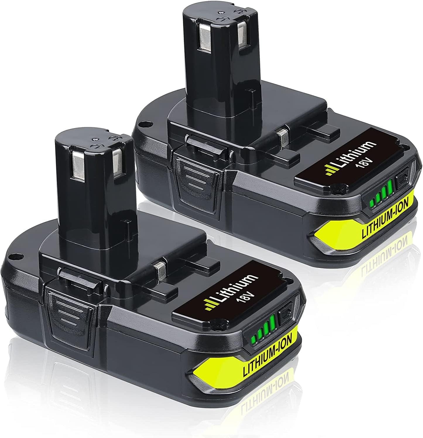 2Pack 3.0Ah 18V Lithium-Ion Replacement for Ryobi Tools