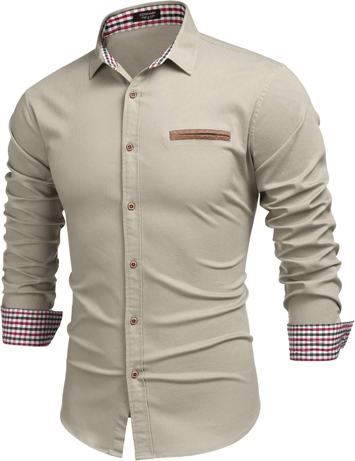 COOFANDY Men's Casual Dress Shirt Long-Sleeve Denim Work Shirt