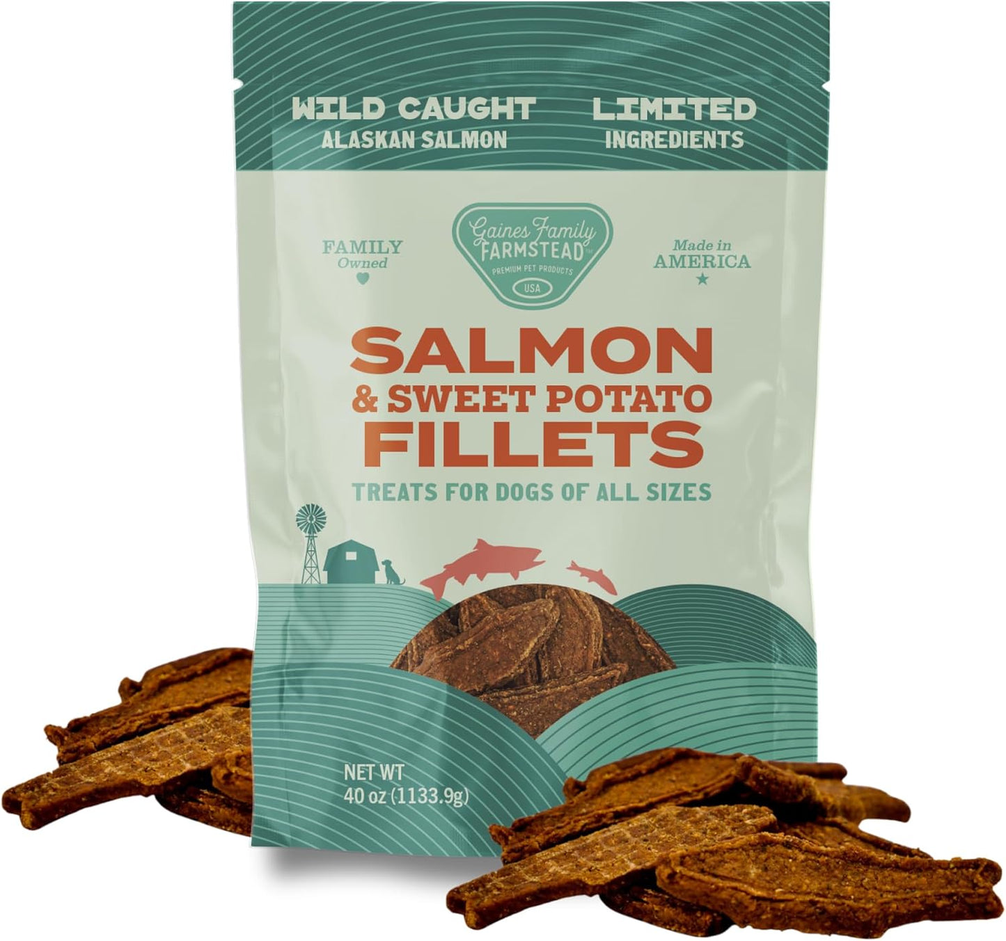 Gaines Family Farmstead Salmon & Sweet Potato Dog Treats 40 oz