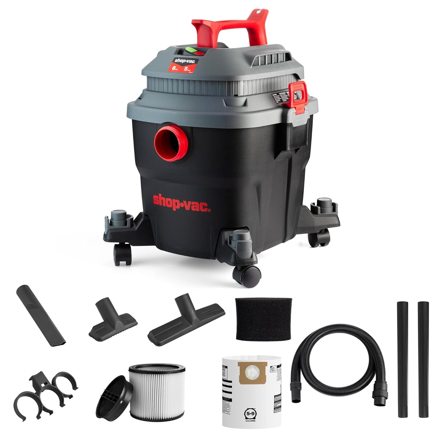 Shop-Vac 6 Gallon Wet/Dry Vacuum with Powerful 5 HP Motor