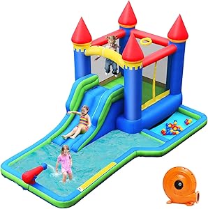 HONEY JOY Inflatable Water Slide for Backyard Fun and Adventure