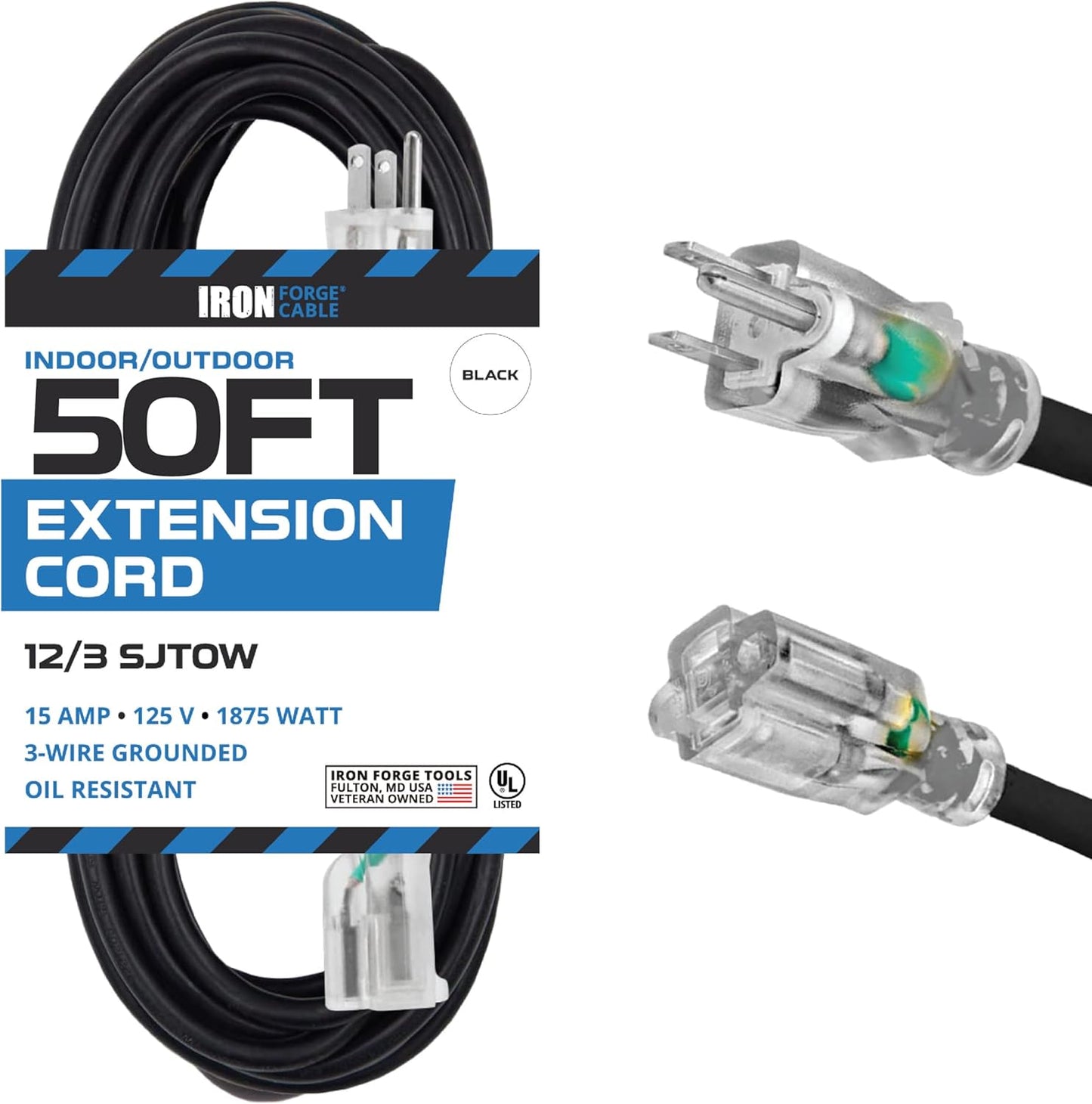 Iron Forge Cable 50 ft Heavy Duty Extension Cord for Outdoor Use