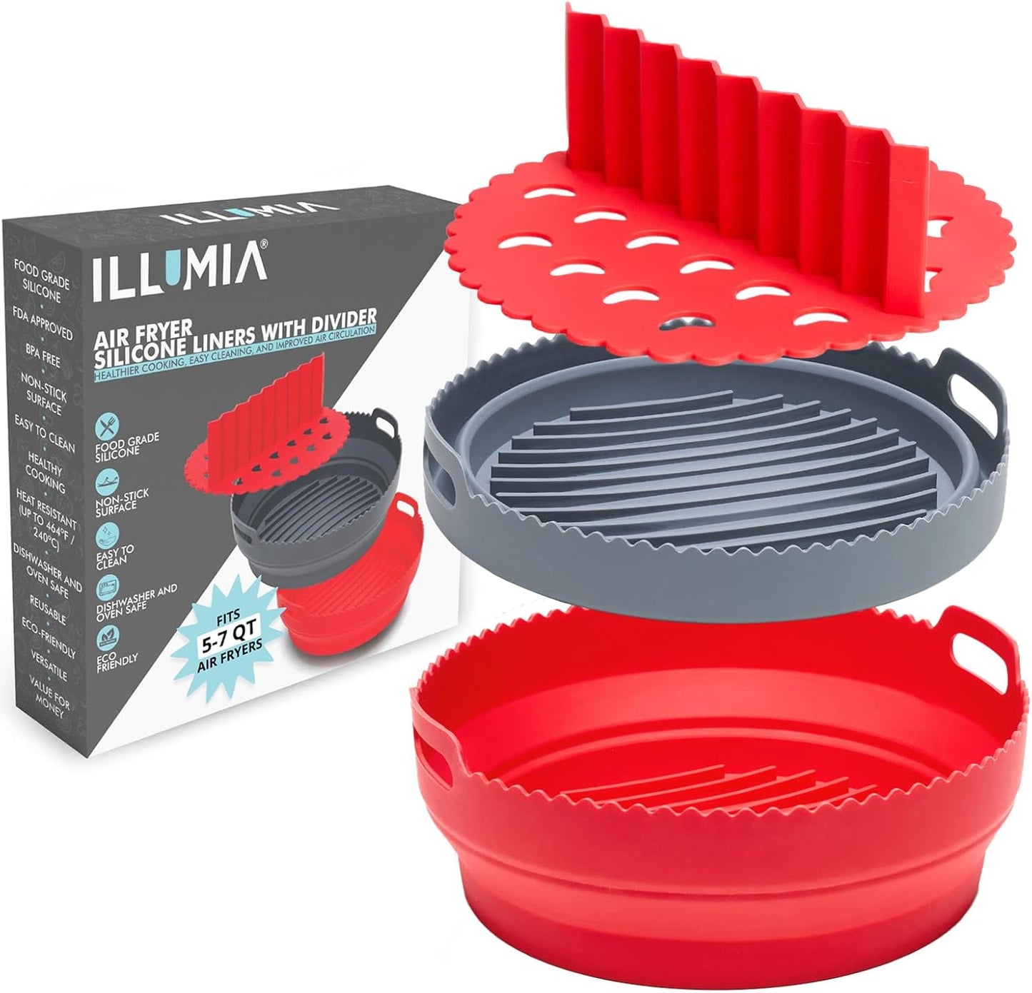 Easy-Clean Air Fryer Liners by ILLUMIA