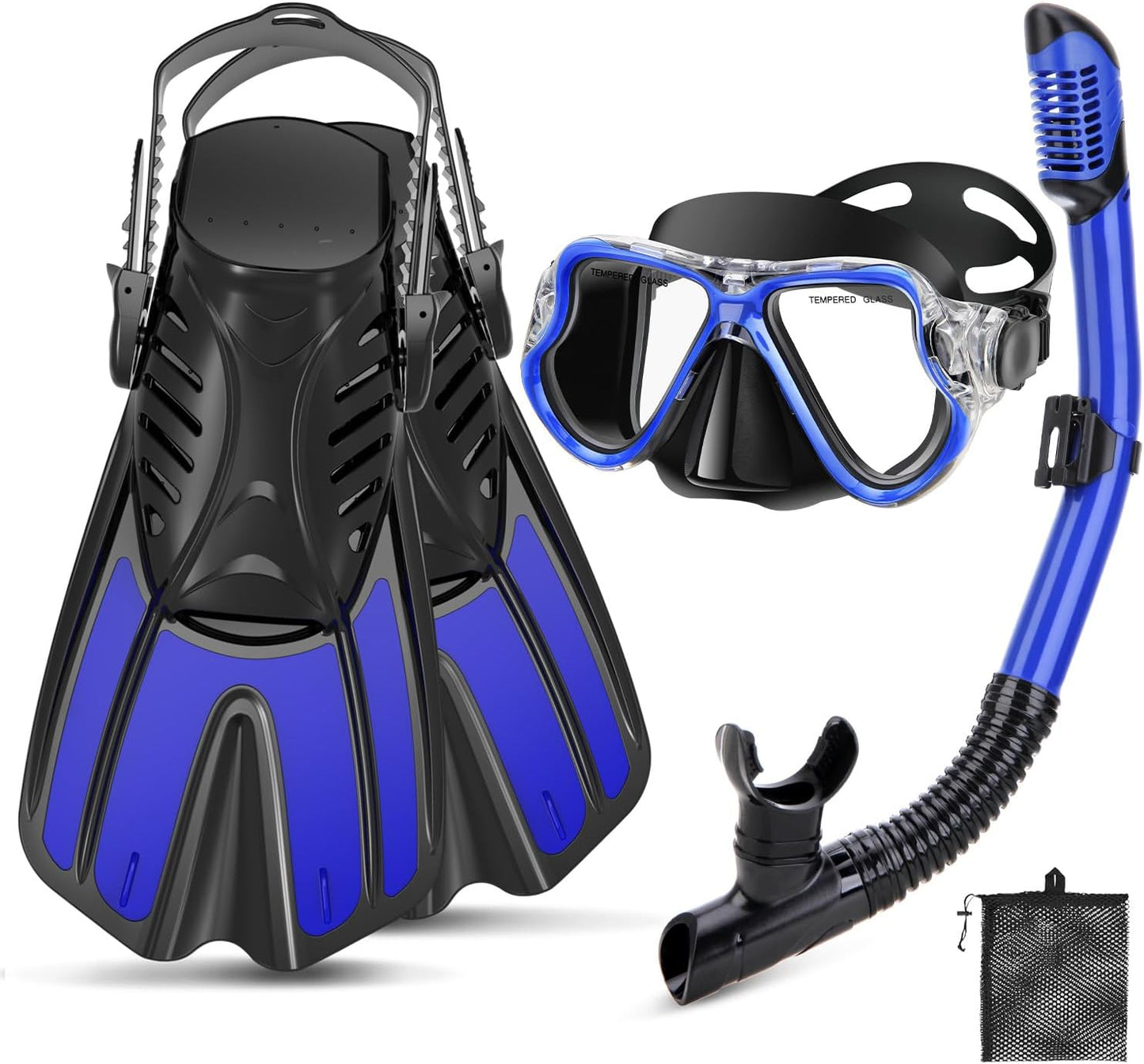 Snorkeling Gear for Adults - 4 in 1 Snorkel Set with Fins