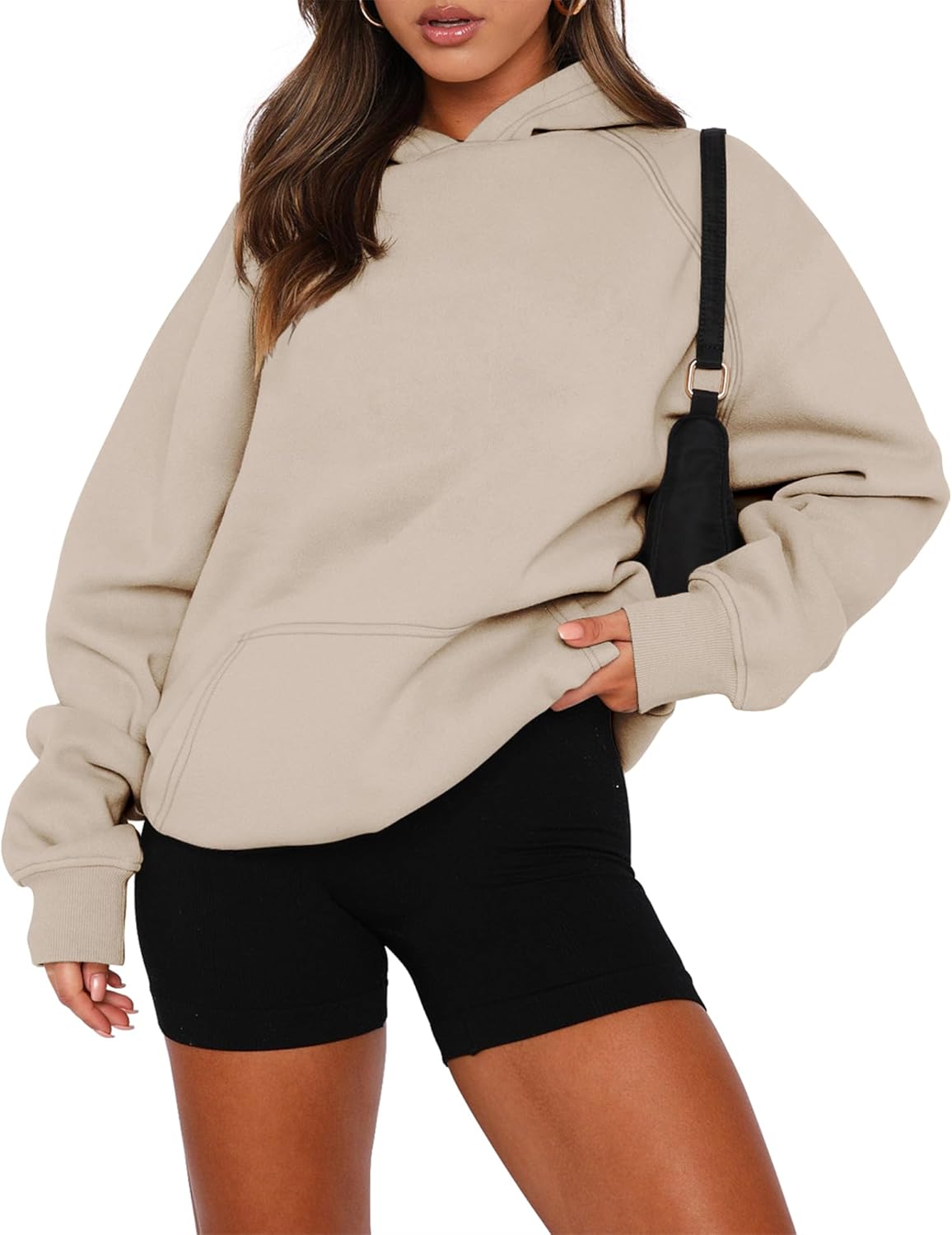 onlypuff Women Pullover Sweatshirt with Kangaroo Pocket Style