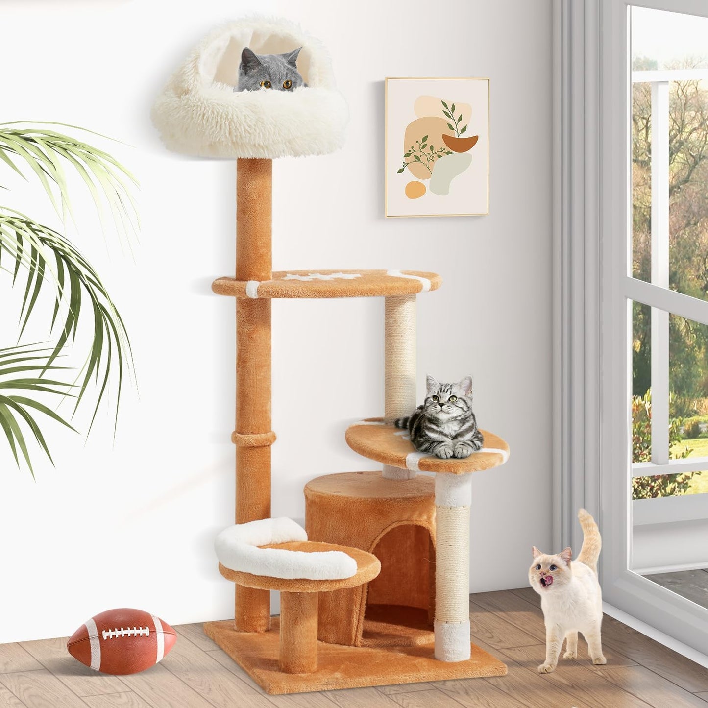 Erinnyees Cute Cat Tree for Indoor Cats with Plush Bed & Condo
