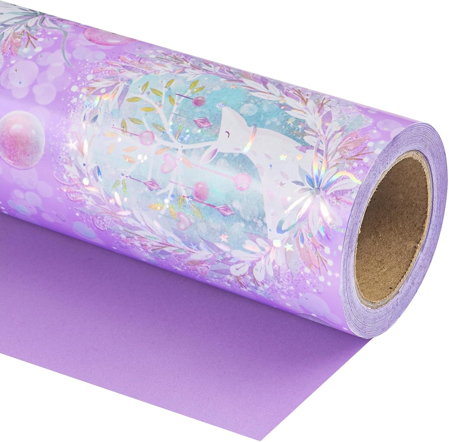 30 Inch Jumbo Reversible Purple Christmas Wrapping Paper Roll