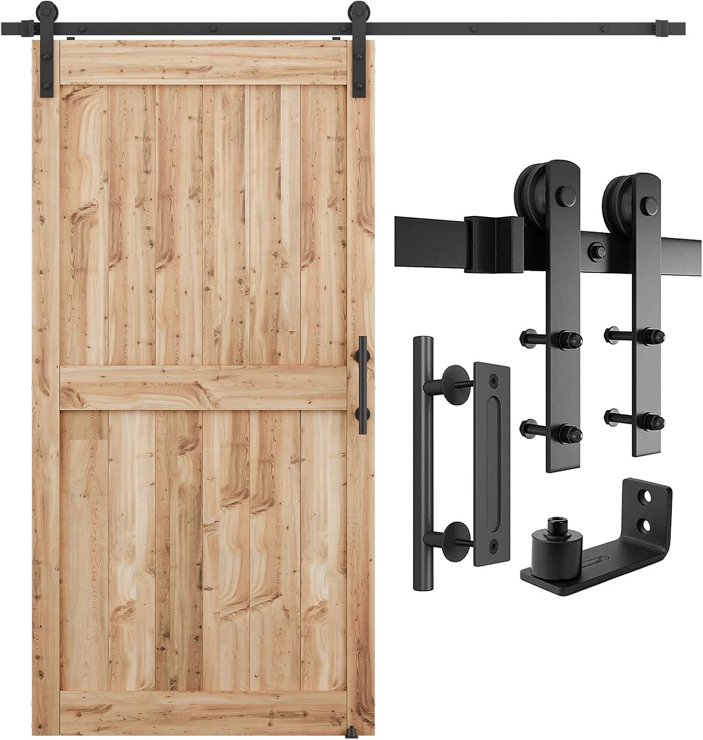 SMARTSTANDARD 7 FT Heavy Duty Sliding Barn Door Hardware Kit
