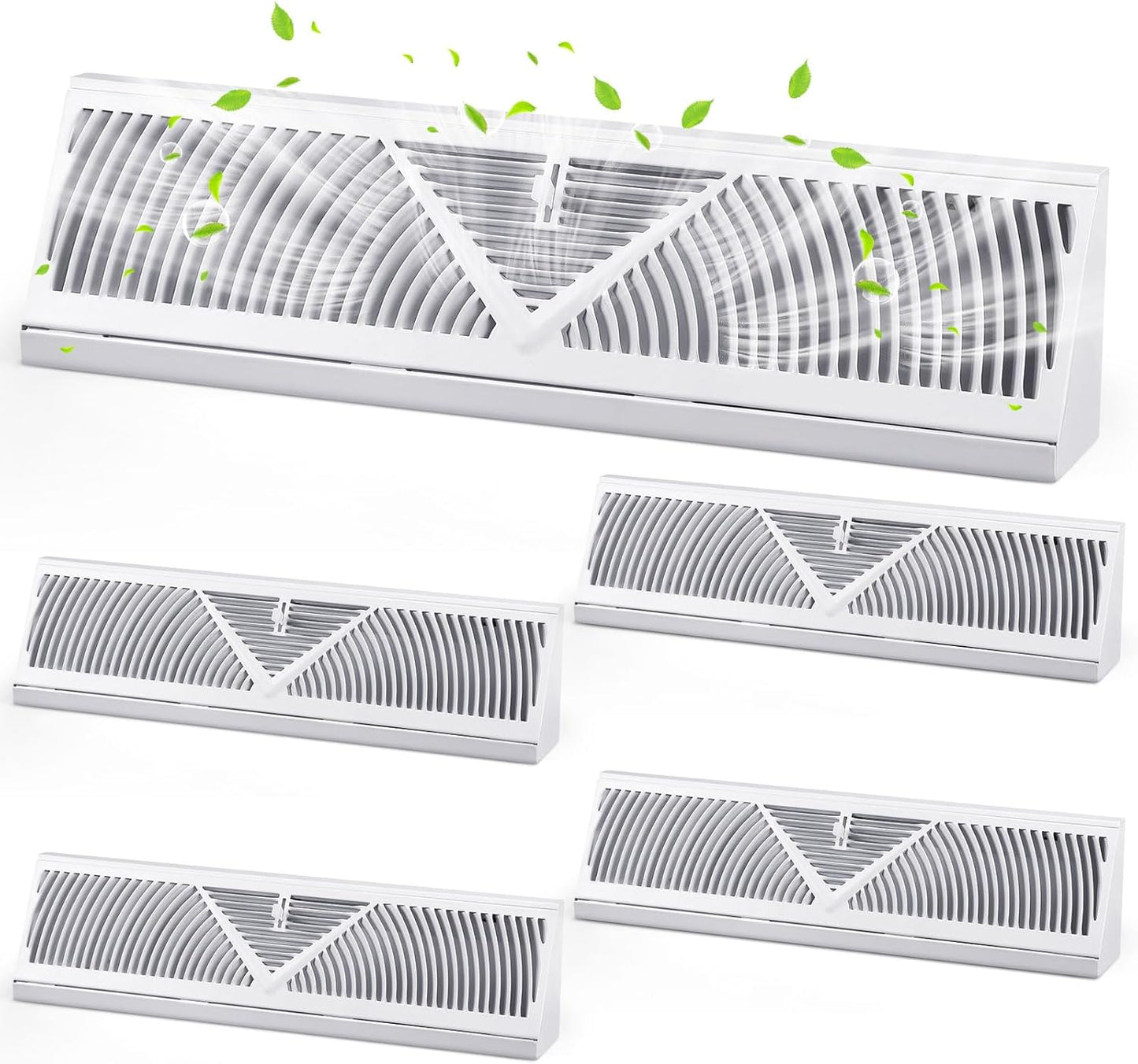 4 Pcs Baseboard Register Vent Covers for Home Air Flow Control