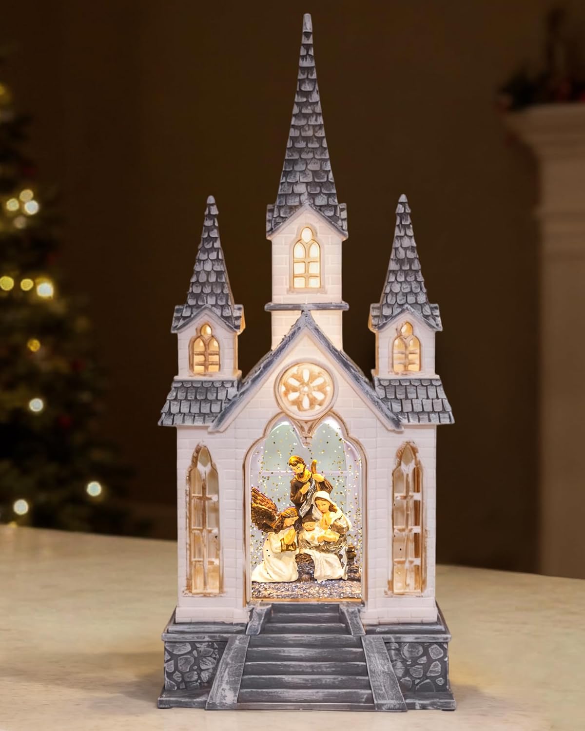 Large Christmas Nativity Snow Globe with Music and Light