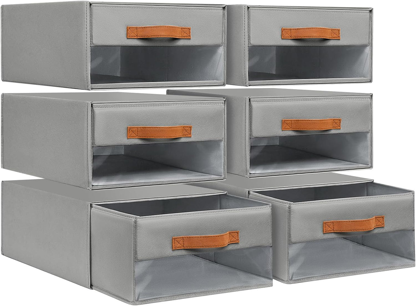 DIMJ Foldable Storage Bins with Drawers for Closet Organization