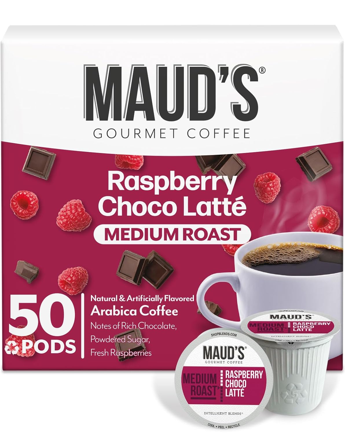 Maud's Raspberry Chocolate Coffee Pods for Keurig Machines