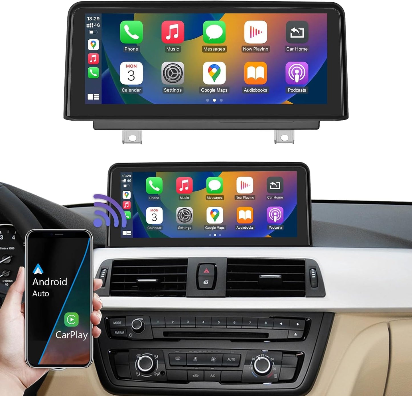 10.25 Inch Touchscreen Wireless CarPlay for BMW 3/4 Series