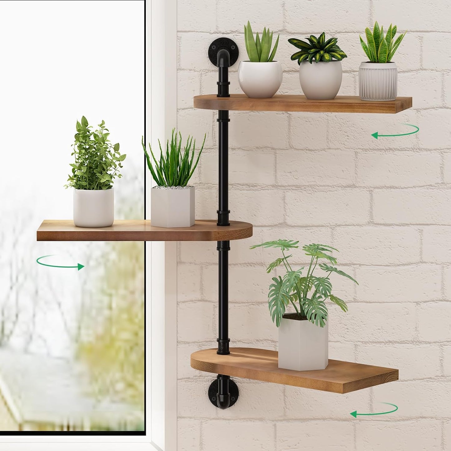 3-Tier Rotating Window Plant Shelf for Optimal Indoor Decor