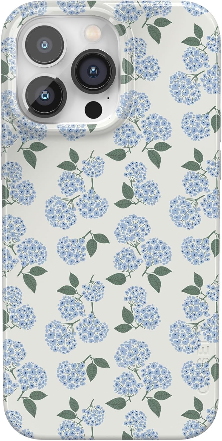 Casely iPhone 14 Pro Case - Nantucket Cottage Blue Hydrangea