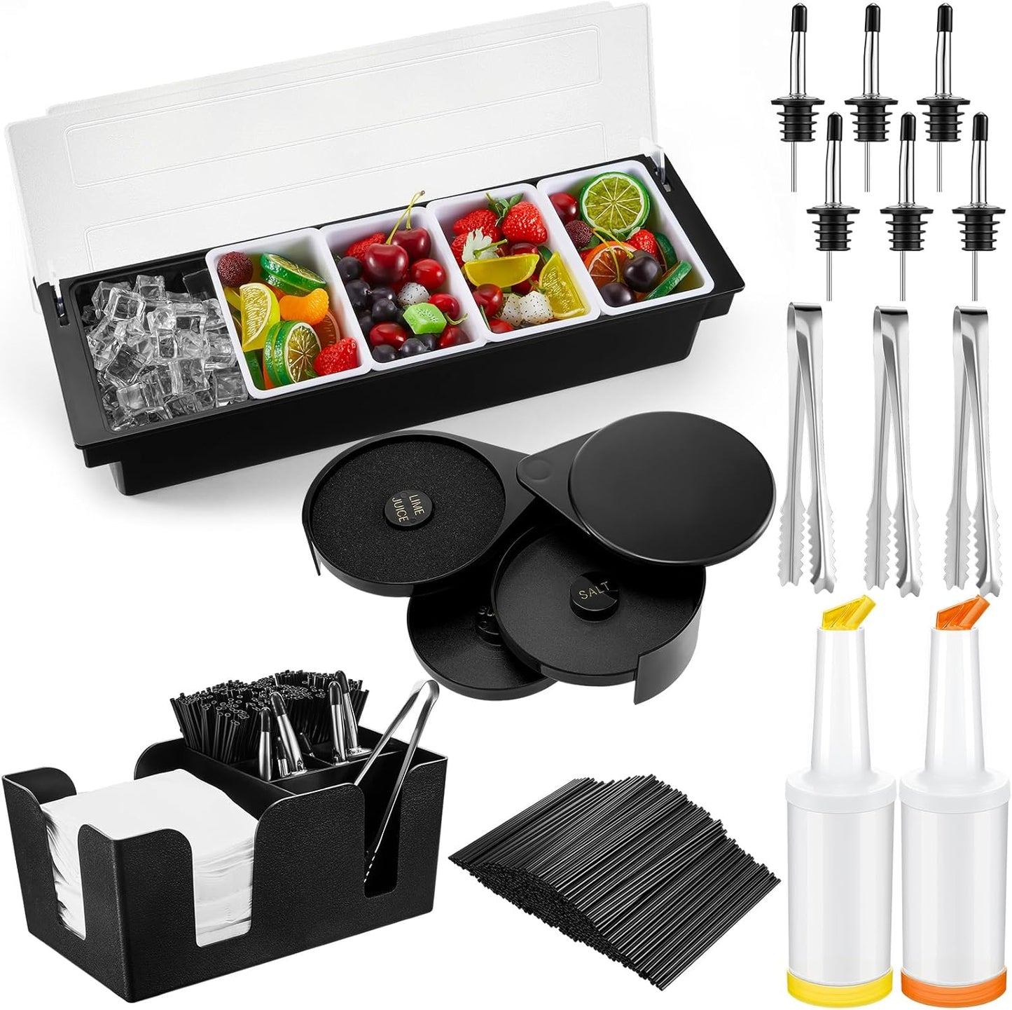 Mifoci Garnish Tray with Lid Bar Caddy for Perfect Cocktails