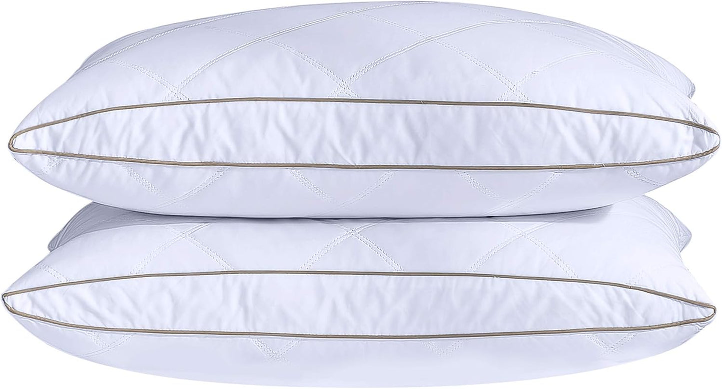 Natural Goose Down Feather Pillows for Sleeping King Set of 2