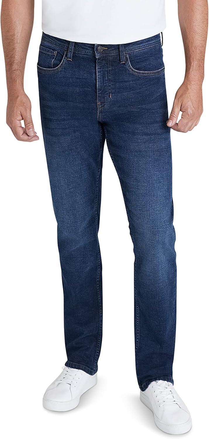 IZOD Men's Relaxed Fit Jeans - Comfortable Stretch Denim Pants