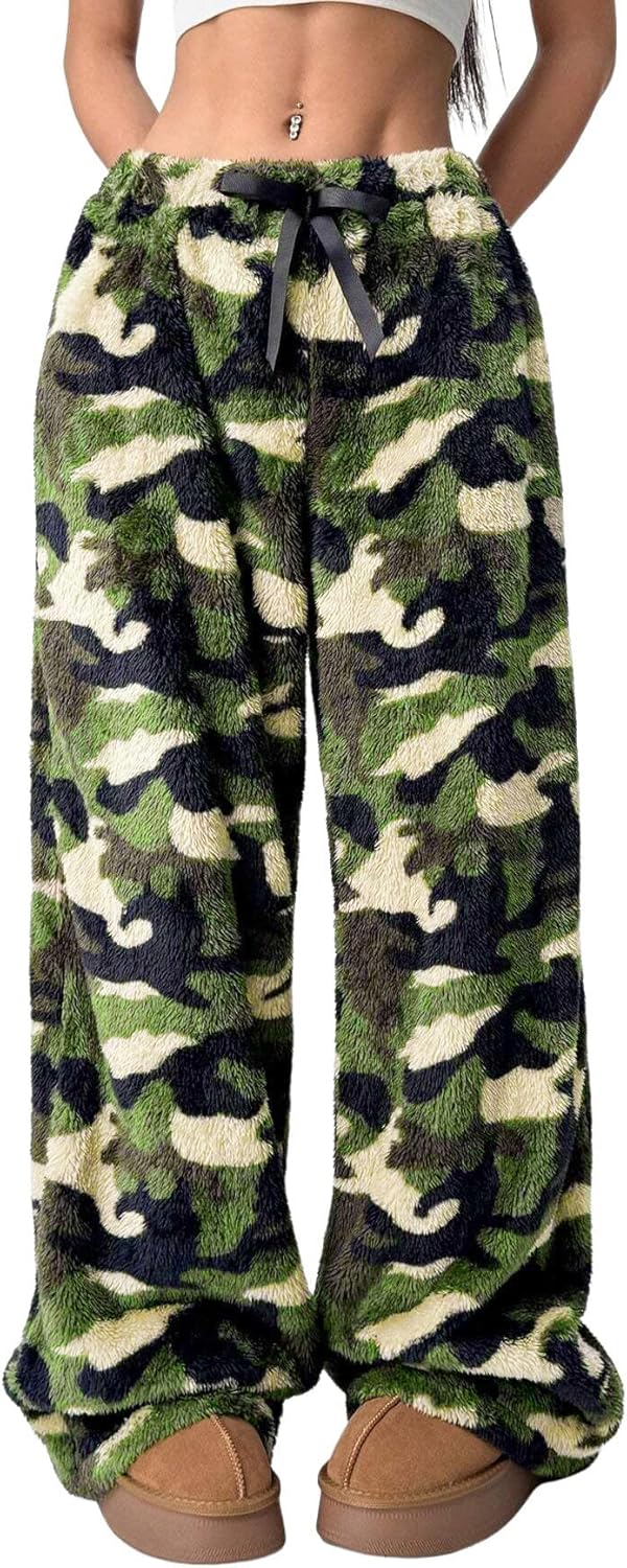 ZAFUL Women's Fuzzy Plush Pajama Pants for Cozy Comfort