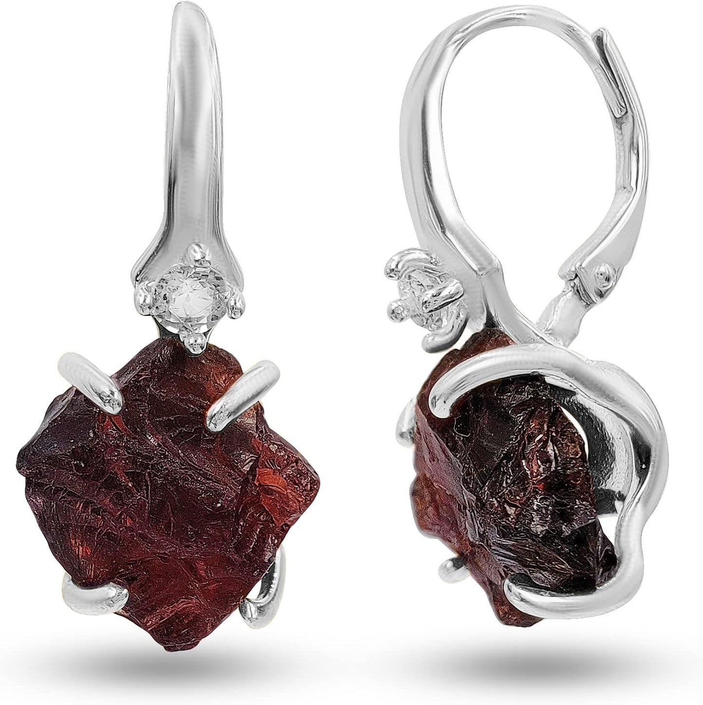 Real Raw Crystal Drop Earrings with Real Gold for Special Gifts