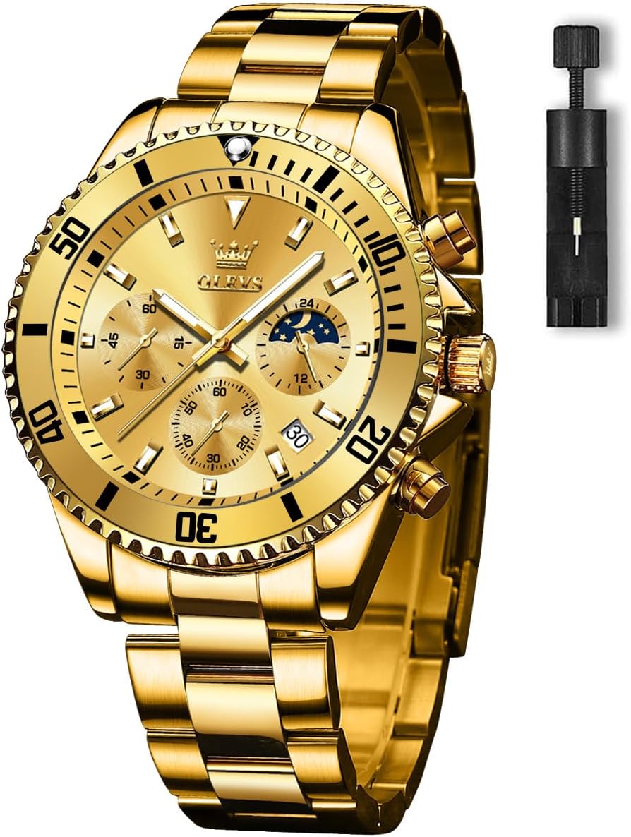 OLEVS Men's Classic Rotatable Bezel Watch