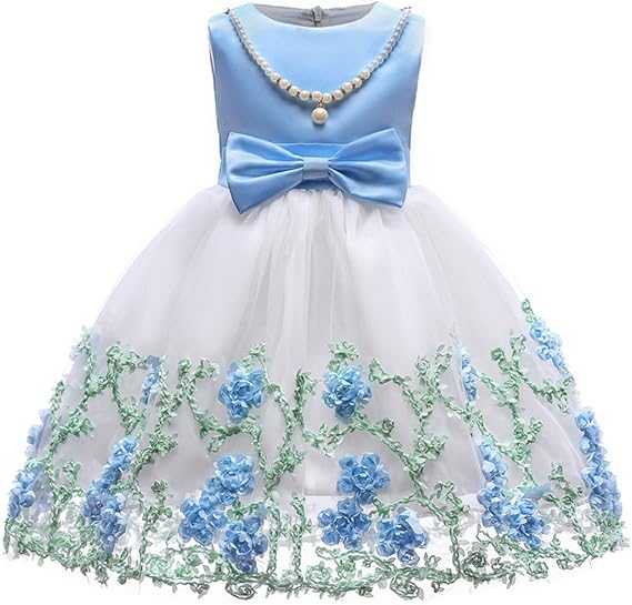 NSSMWTTC Flower Girls Wedding Embroidery Dresses for Toddlers