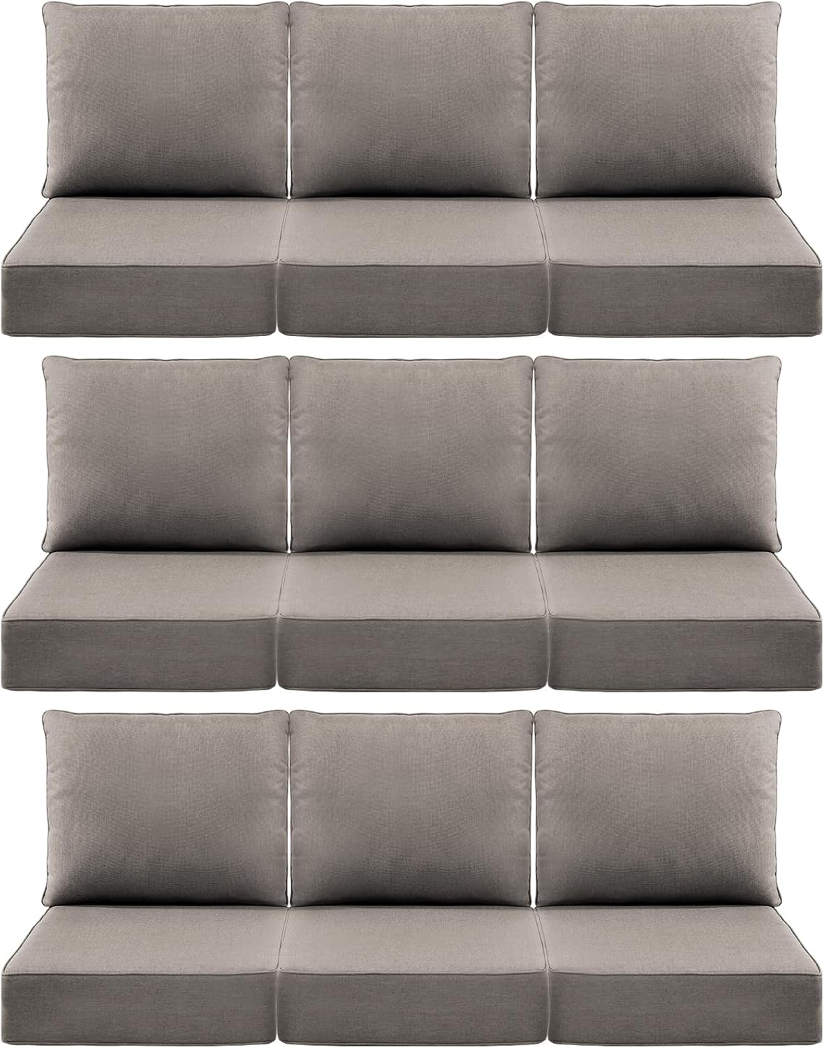 Luxury 6in Outdoor Cushions for Patio Furniture - Set of 9
