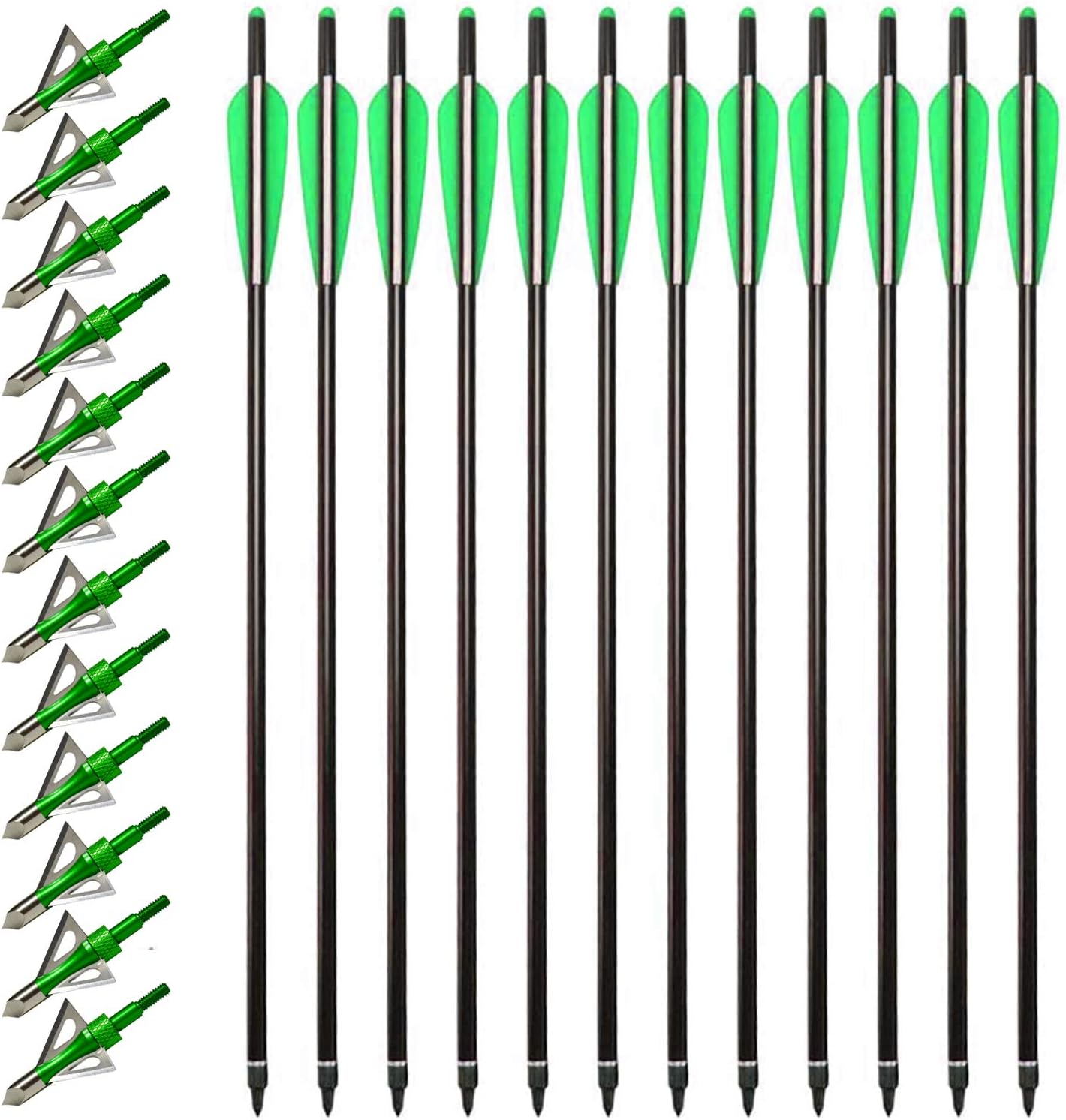 20 Inch Carbon Crossbow Bolts and Broadheads for Hunting
