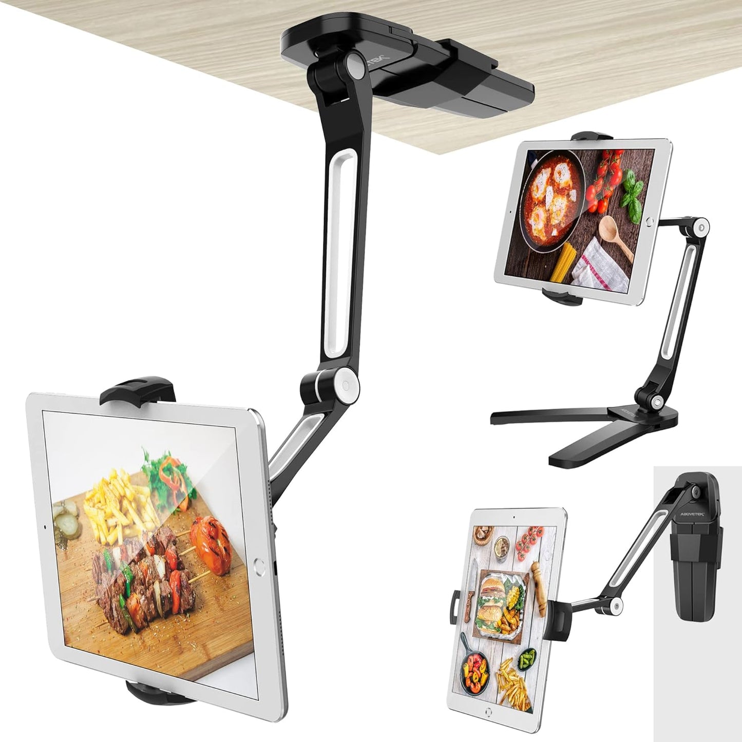AboveTEK iPad Wall Mount - 3 in 1 Highflex 360 Under Cabinet
