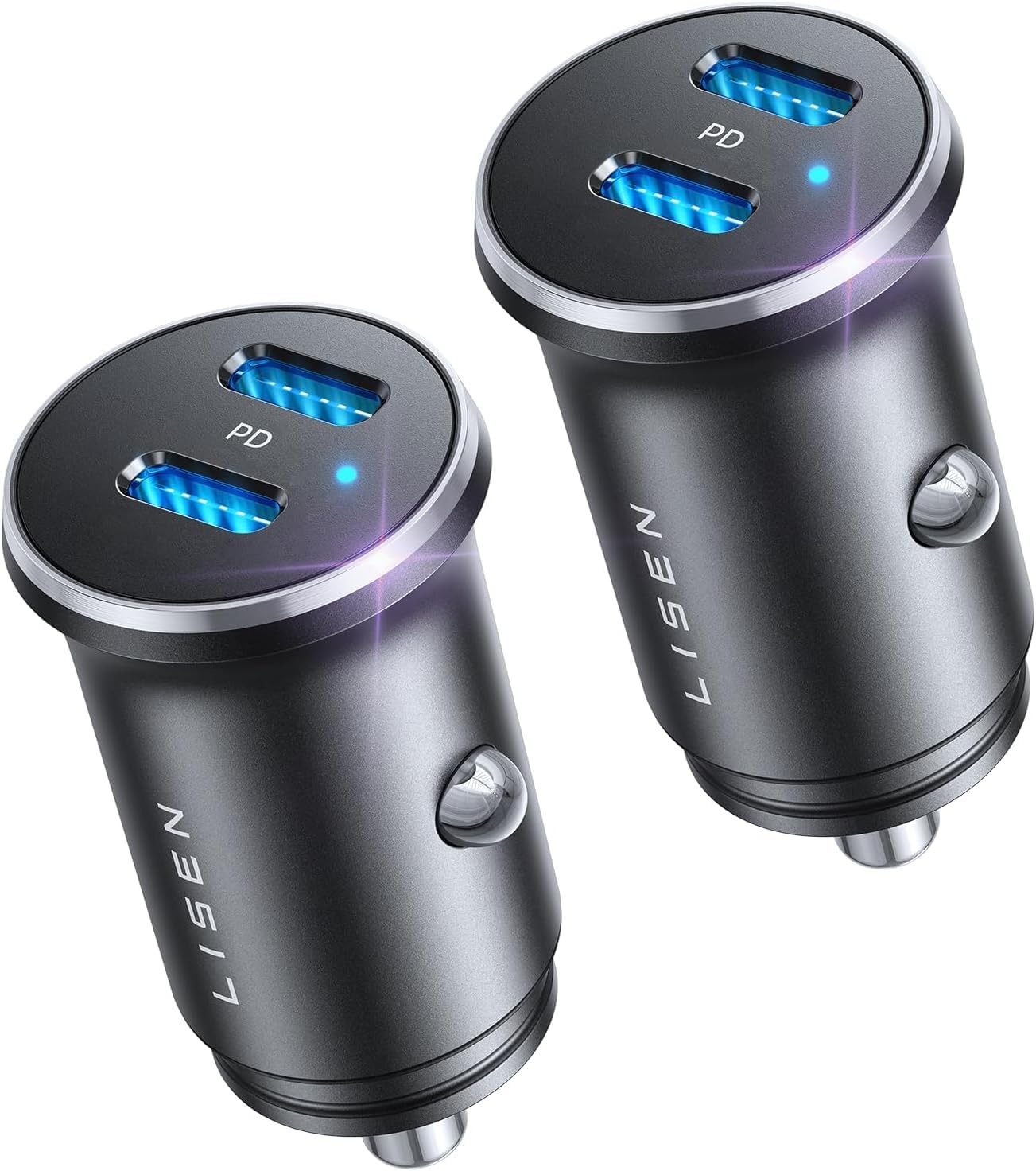 Fast Charge: LISEN 60W Dual Port USB C Car Charger