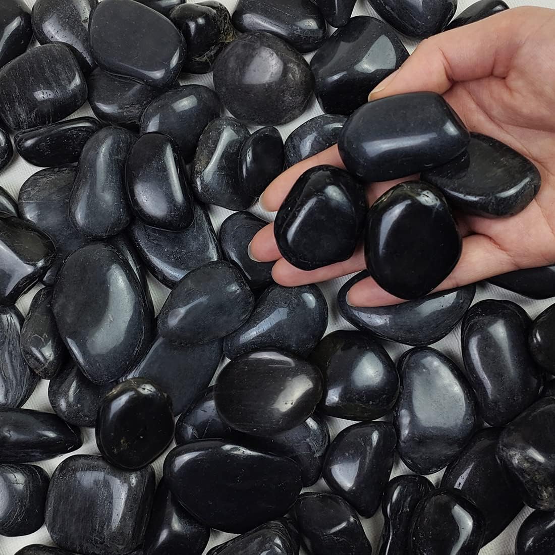 40 lbs Black River Rocks for Landscaping and Home Decor
