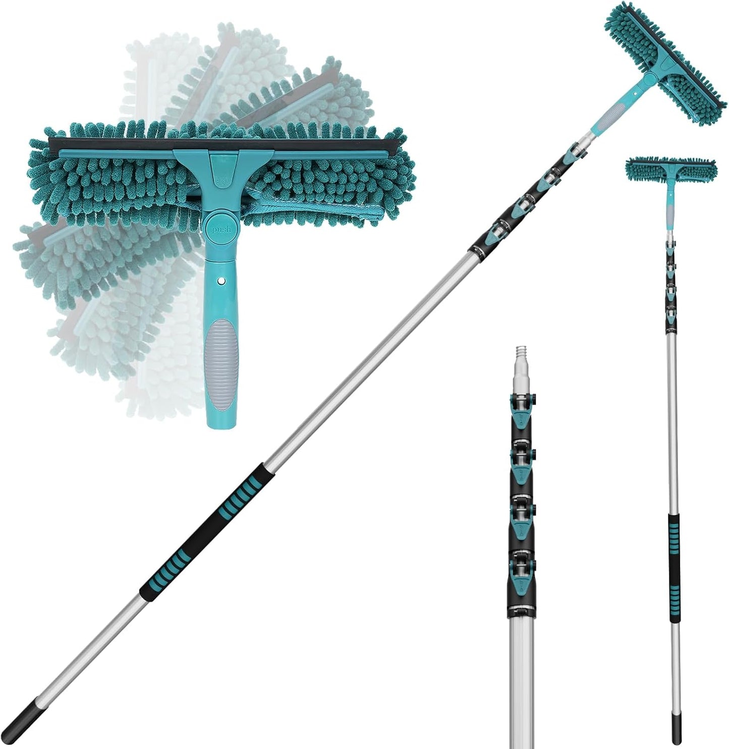 30 Feet High Reach Window Squeegee with Extension Pole for Cleaning