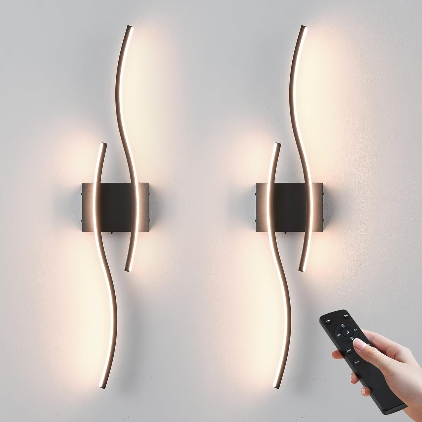 Battery Operated Wall Sconces Set of Two with Remote Control