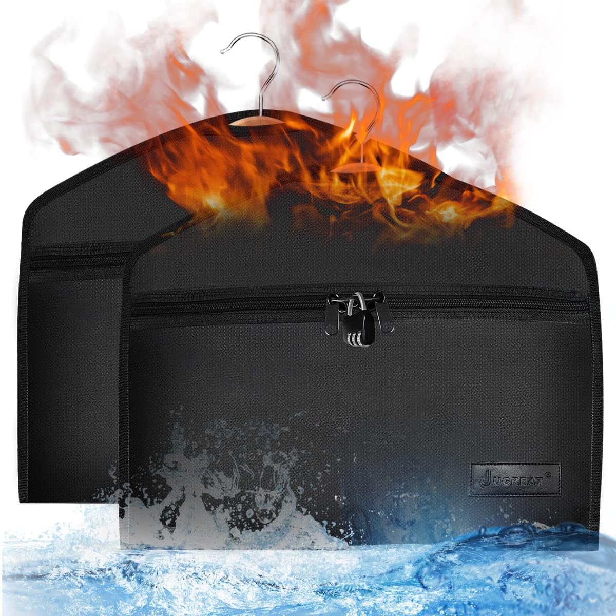 Fireproof Hanger Diversion Safe Bag for Valuables - 2 Pack