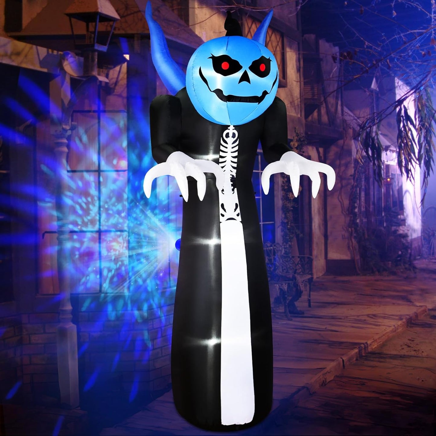 12FT Halloween Inflatables Pumpkin Reaper for Spooky Decor