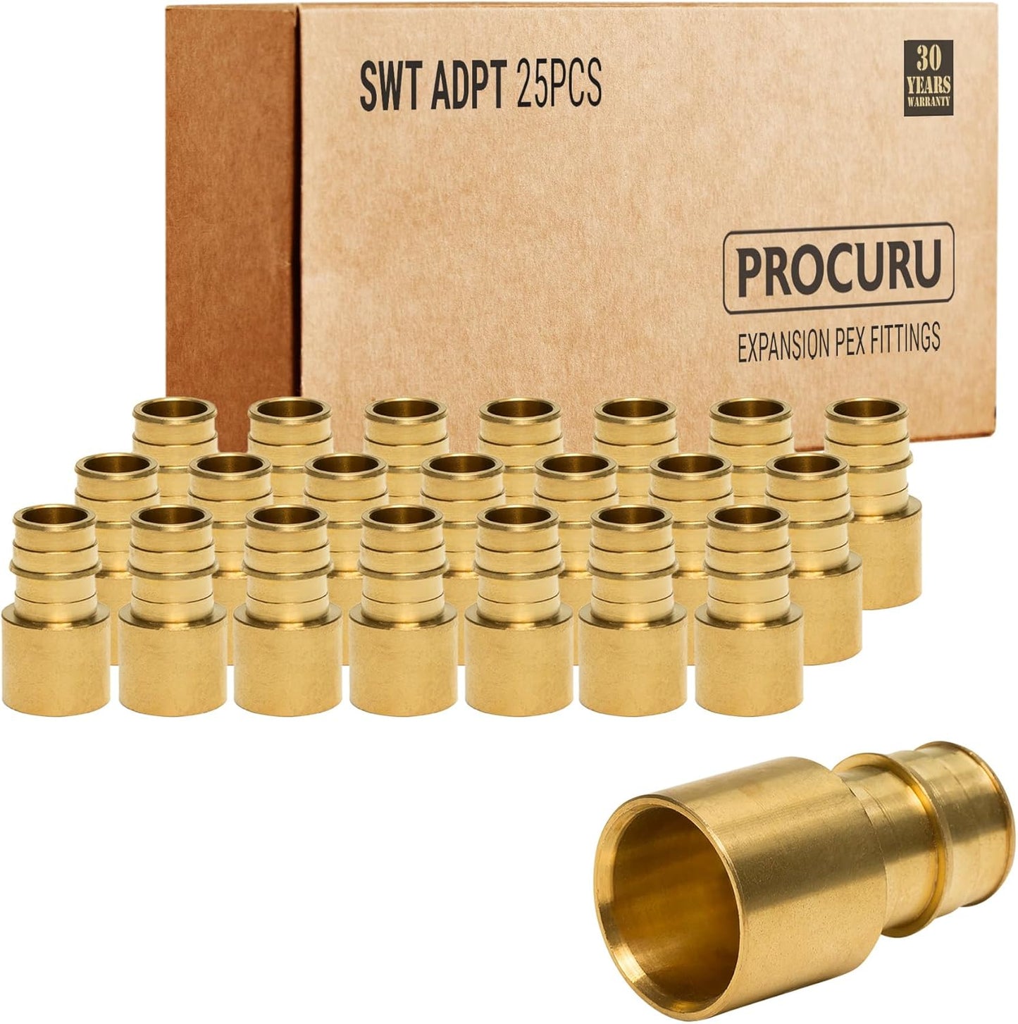 25-Pack PROCURU 3/4in PEX-A Female Sweat Adapter for Plumbing