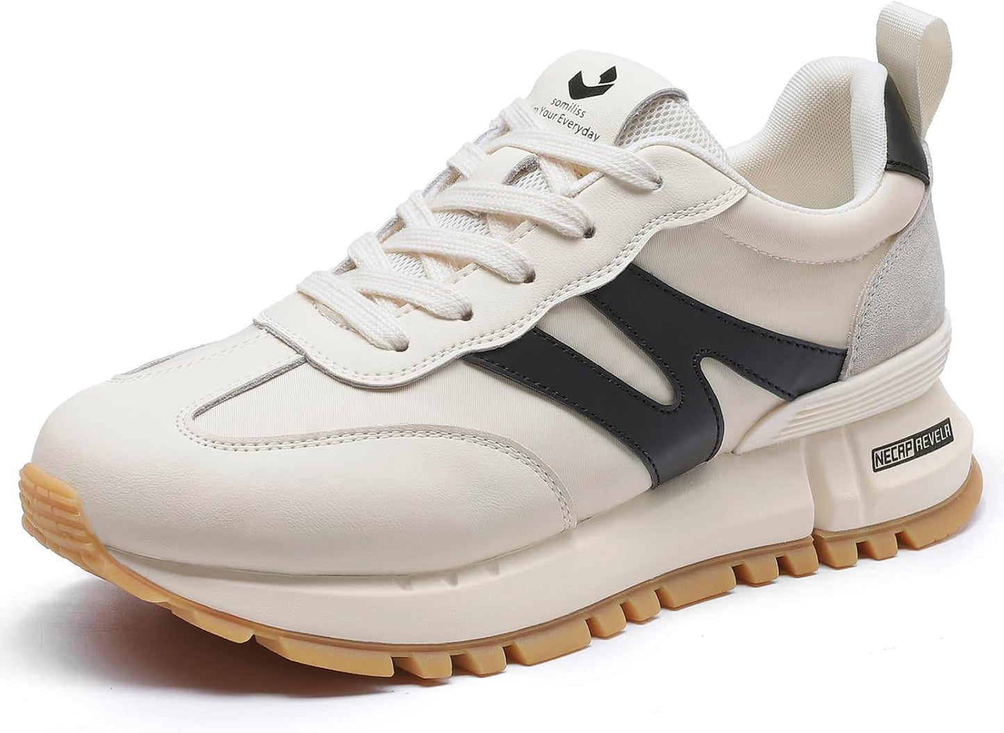 Genuine Leather Casual Lace Up Sneakers for Women by somiliss