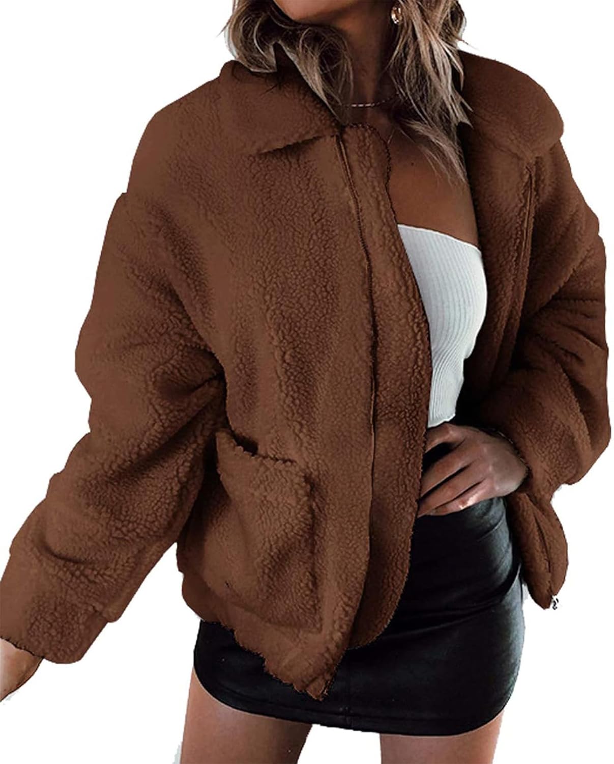 Trendy Sherpa Fleece Winter Coats for Women - Warm & Stylish