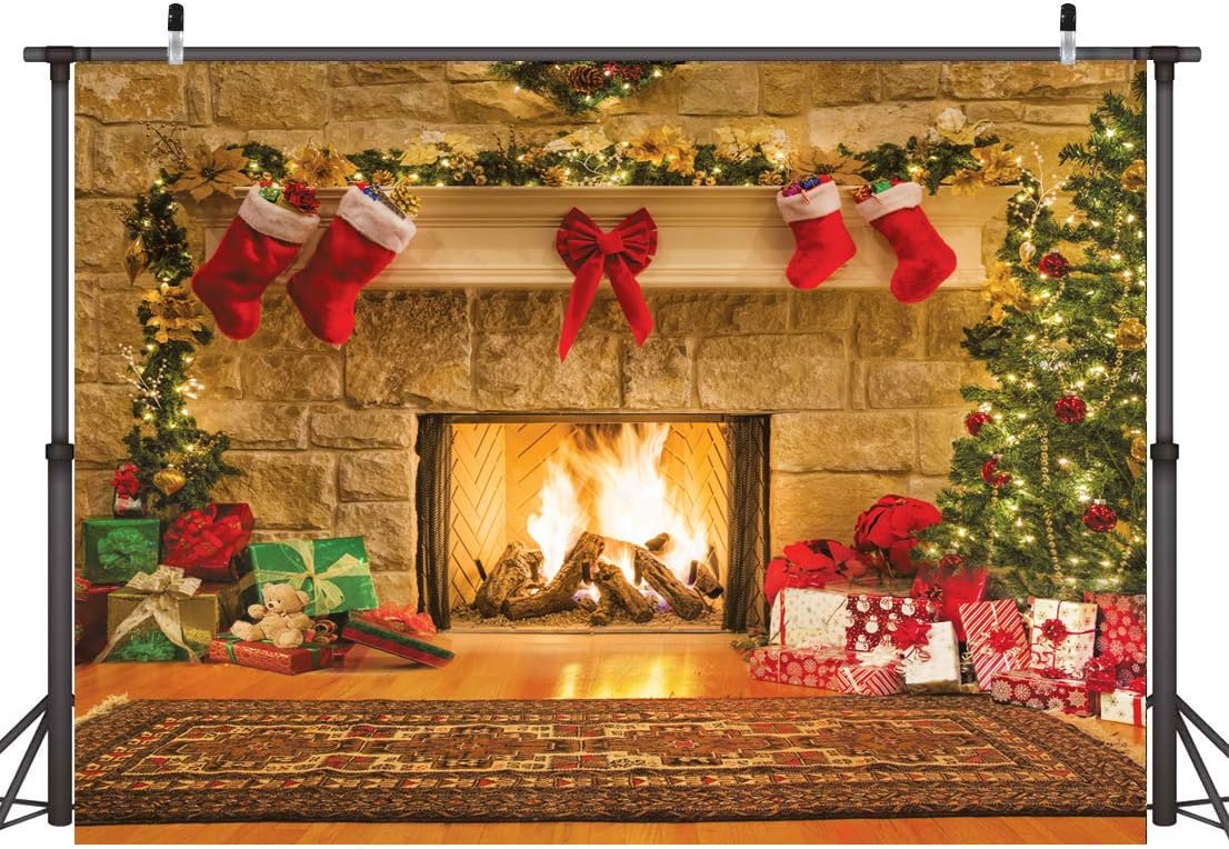 CYLYH 10x8ft Christmas Photography Backdrop for Festive Photos