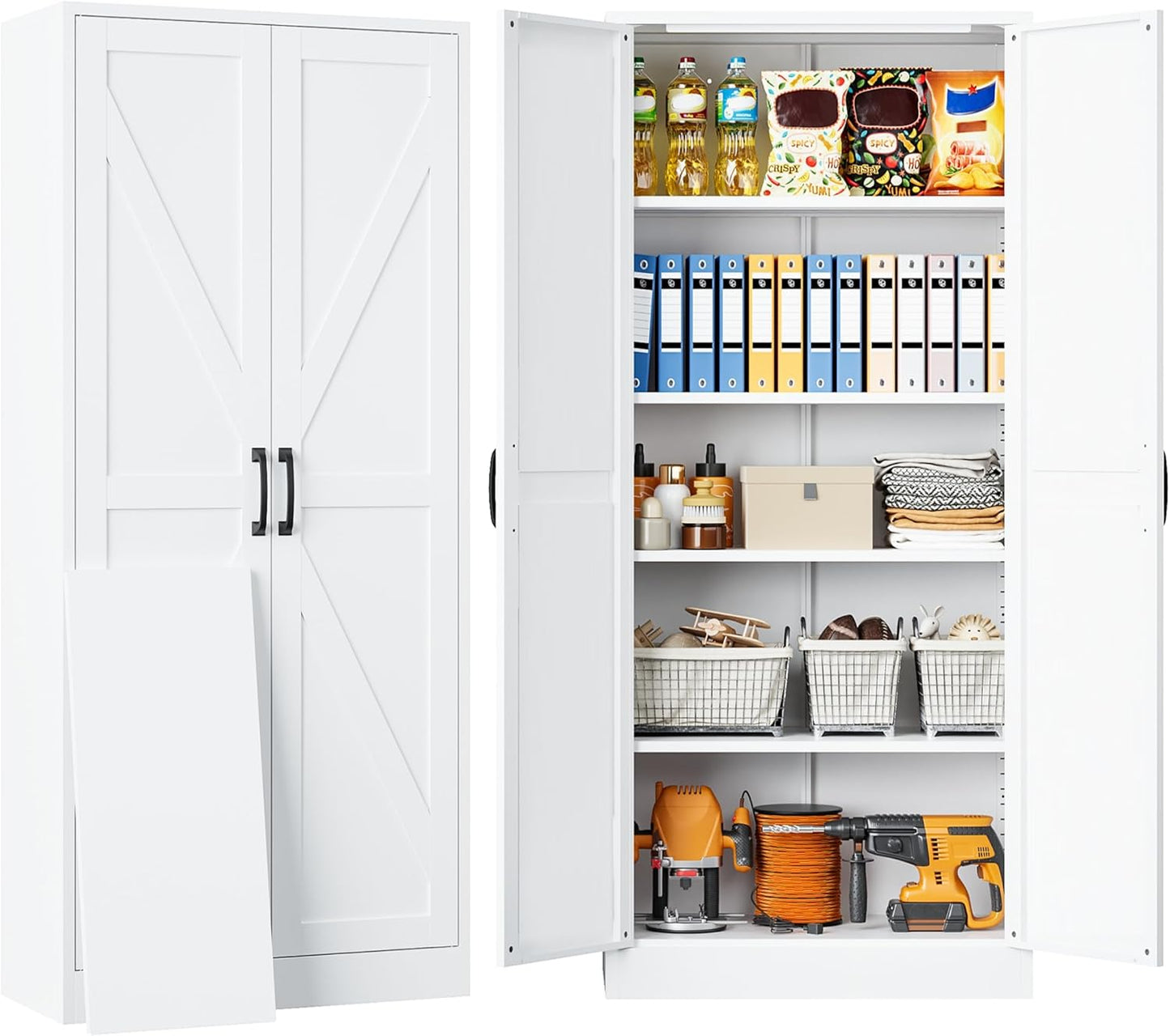 SISESOL 61 Tall Pantry Cabinet for Kitchen and Home Storage