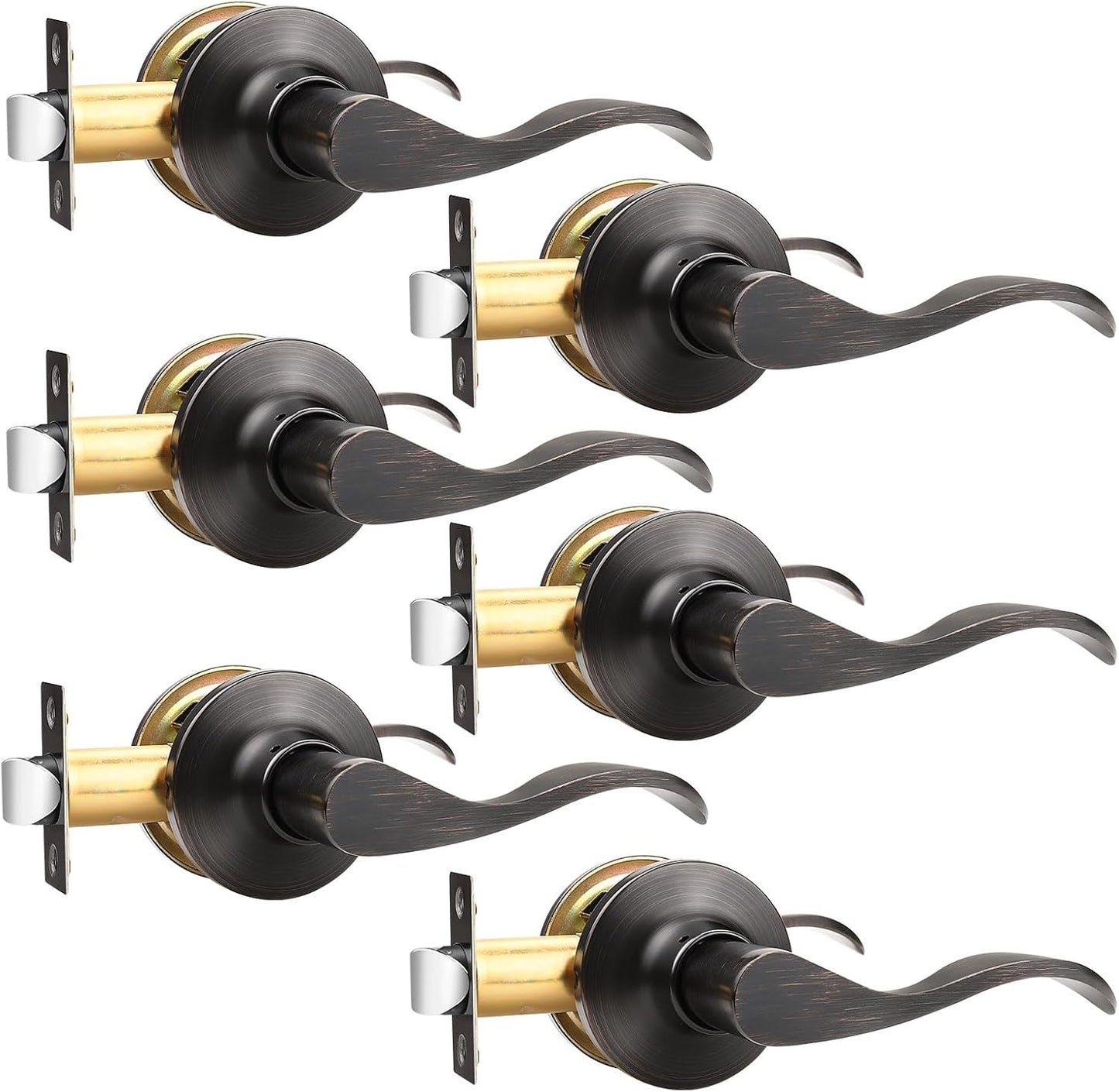 GOBEKOR 6 Pack Interior Door Handles for Modern Homes