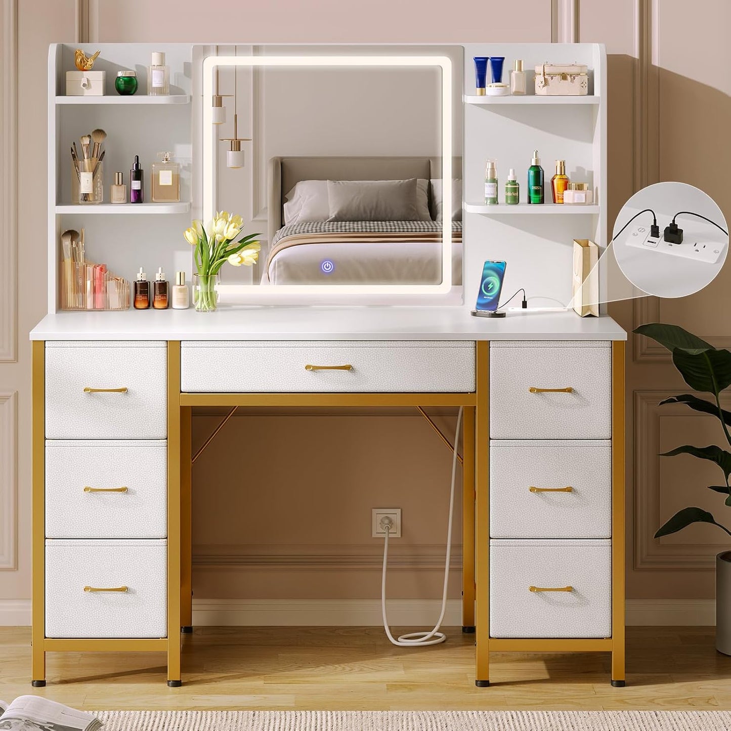 Rolanstar Lighted Vanity Desk - Glam Up Your Space!