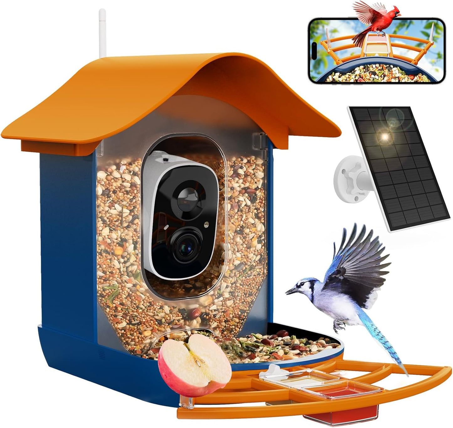 PeckCam Smart Bird Feeder: AI Identify, Solar Panel, 2K HD, 7 Add-on