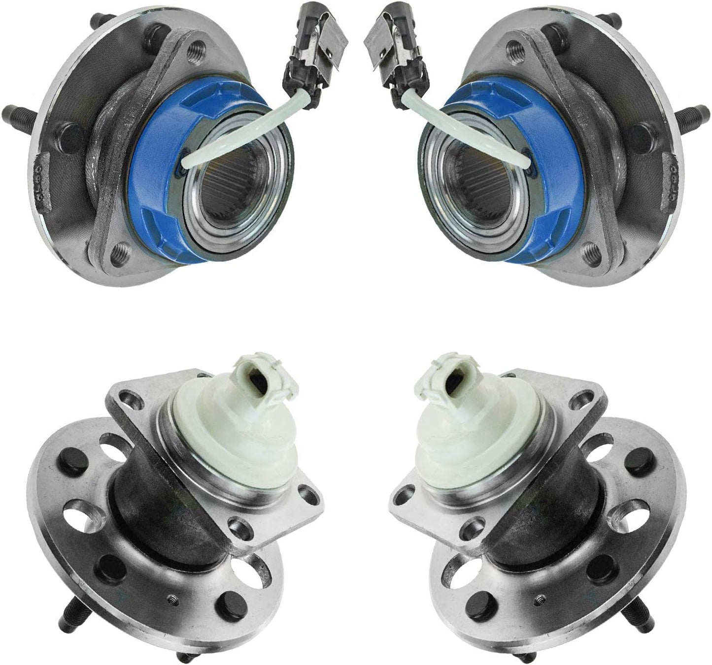 TRQ Front Rear Wheel Bearing & Hub Assembly Set for Buick & Chevy