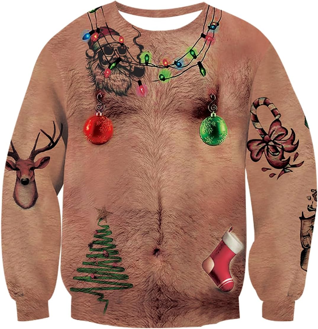 Idgreatim 3D Ugly Christmas Sweater
