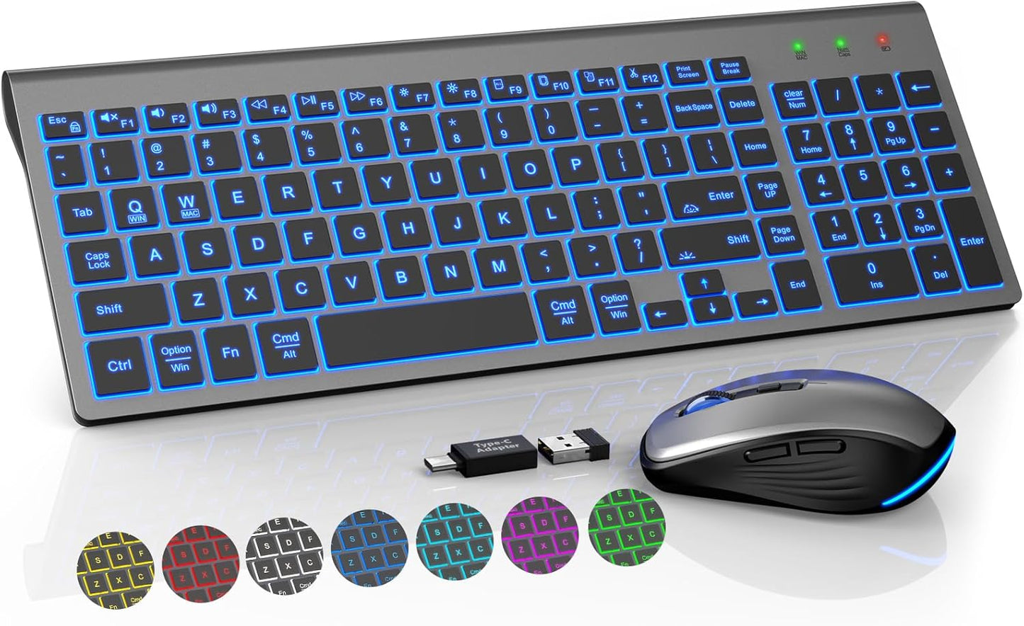 SABLUTE Backlit Wireless Keyboard & Mouse Combo