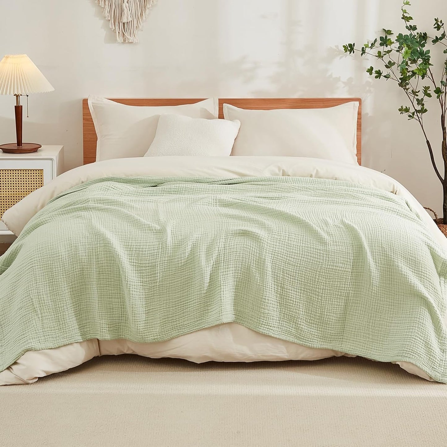 EMME Cotton Throw Blanket - Soft Muslin for All Seasons